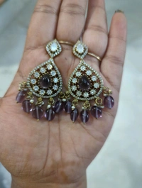 Victorian Earrings - Fuchsia Blue, VZ