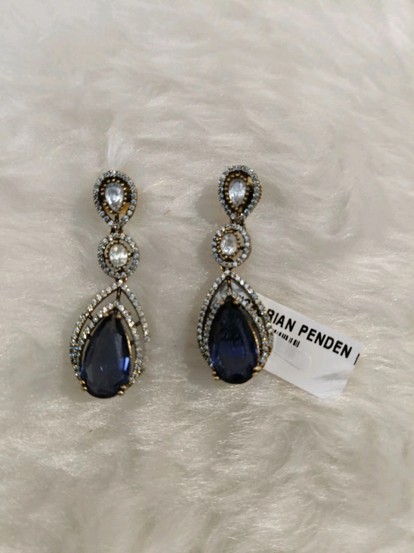 Victorian Earrings  - Cornflower Blue, VZ