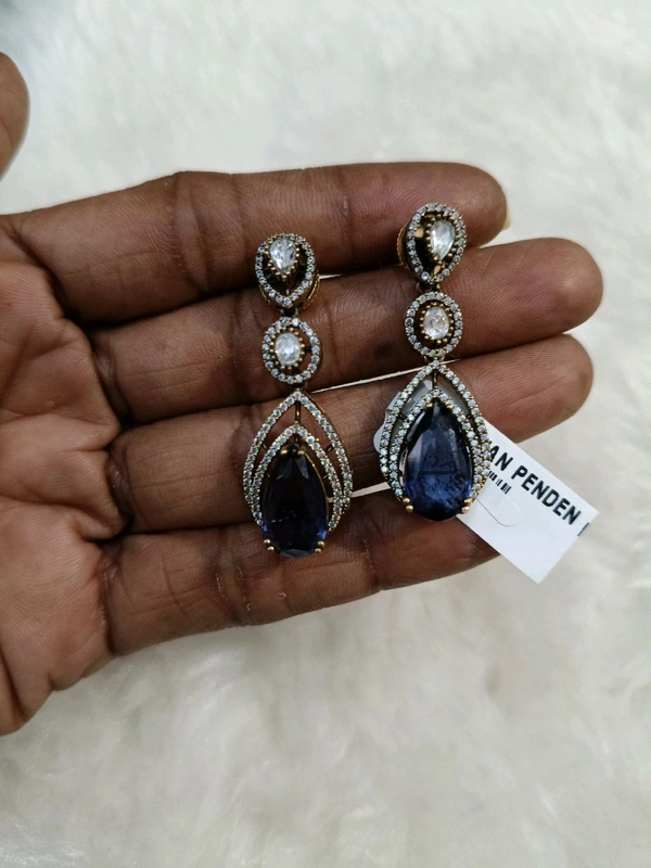 Victorian Earrings  - Cornflower Blue, VZ