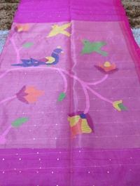 Muslin Sequence With Jamdhani Pallu - Lavender Rose 2