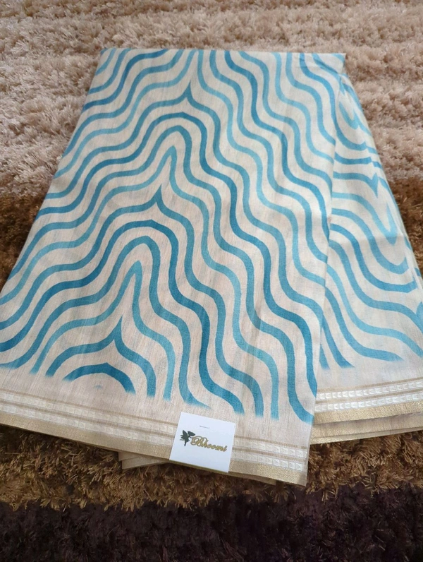 Designer Tussar Digital  - Teal