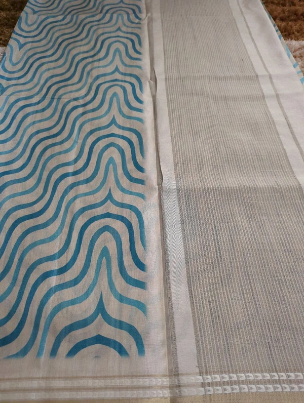 Designer Tussar Digital  - Teal