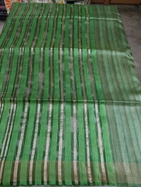 Pure Handloom Tissue  Tusser  - Green