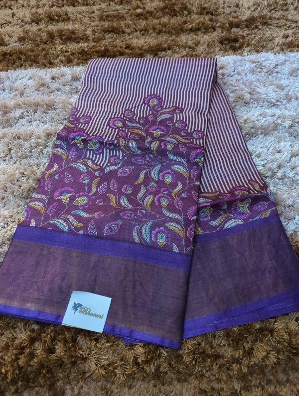 Pure Handloom Tusser Digital  - Fuchsia Pink