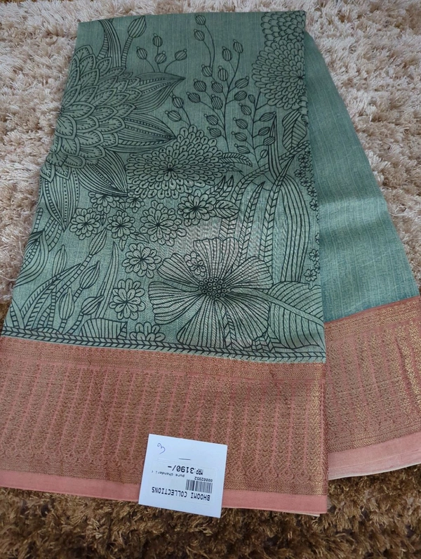 Pure Chanderi Digital  - Black 3