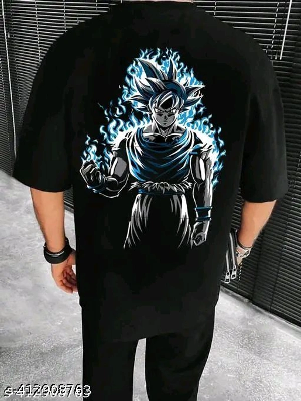 Comfy T-shirt Anime Black t-shirts with Back Print Design men's cotton oversize T shirt Best Seller