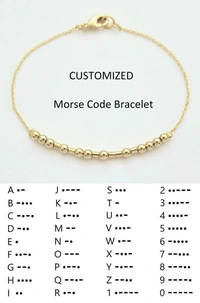 silver morse code -(each) (Anti-tarnished) 1 Yr Warranty
