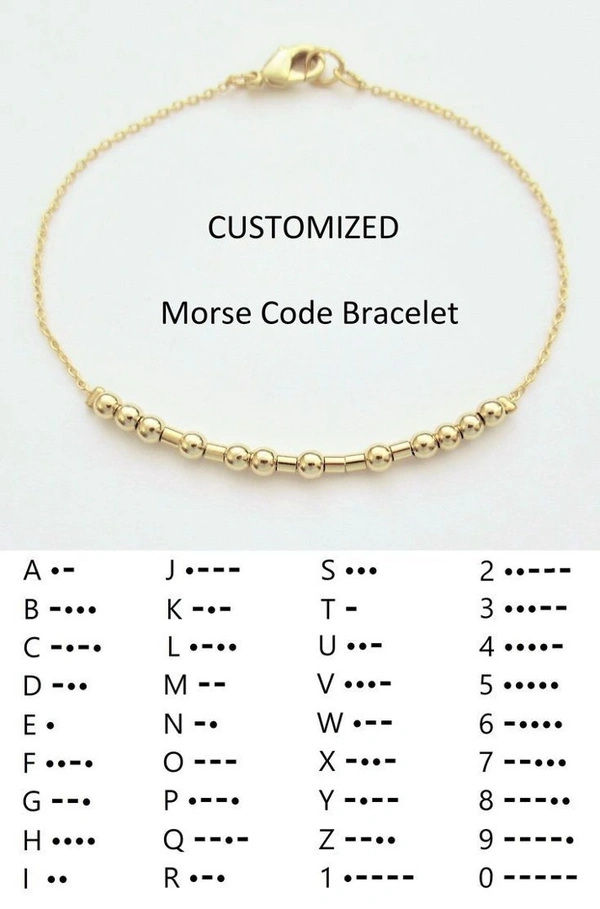 silver morse code -(each) (Anti-tarnished) 1 Yr Warranty