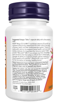 Now Mega D3 & MK-7 - 60 Capsules
