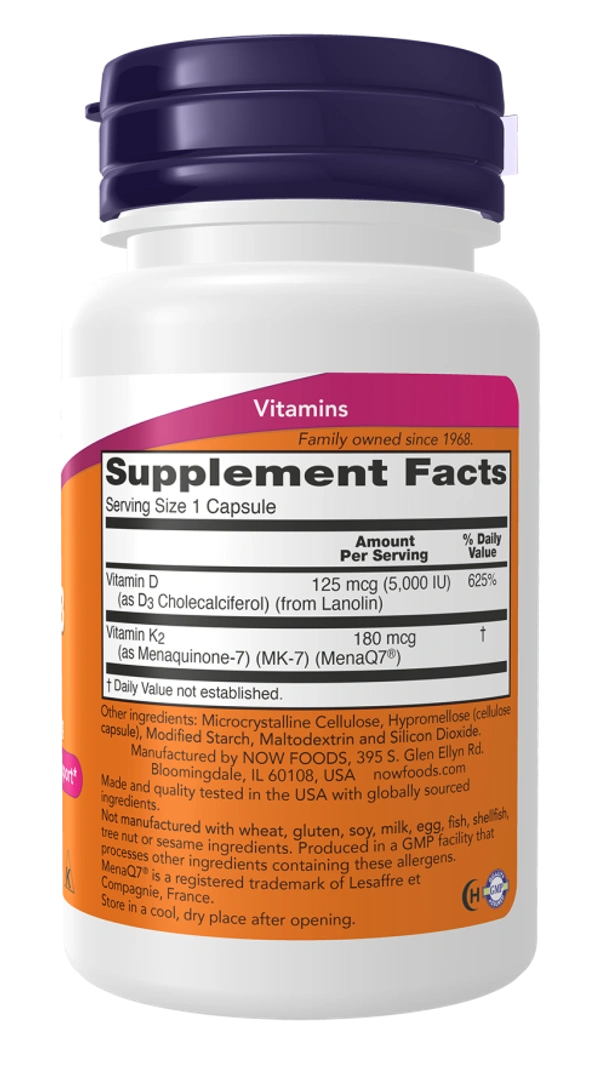 Now Mega D3 & MK-7 - 60 Capsules