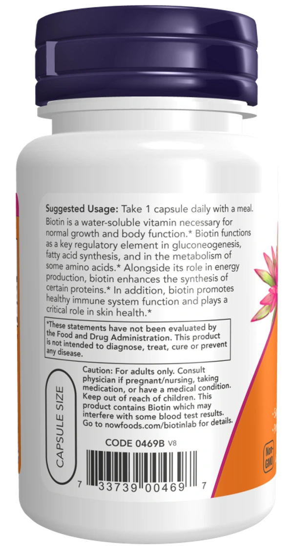 Now Biotin 1000 mcg - 100 Veg Capsules