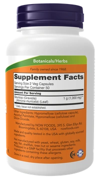 Now Graviola 500 mg - 100 Veg Capsules