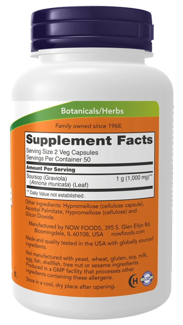 Now Graviola 500 mg - 100 Veg Capsules