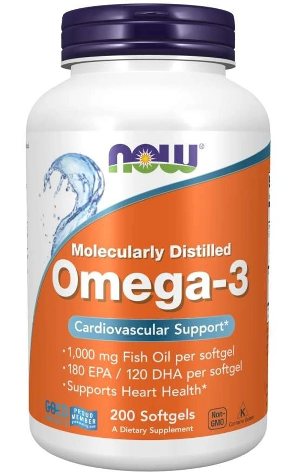 Now Omega 3 Molecularly Distilled - 200 Softgels