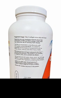 Now Omega-3 Fish Oil, Molecularly Distilled 500 Softgels