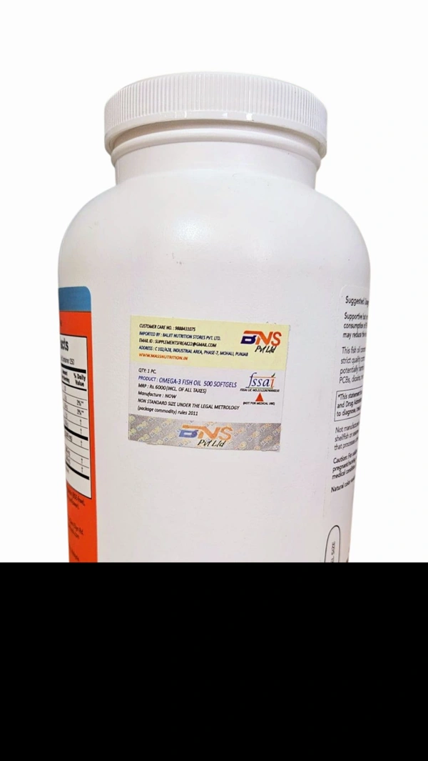 Now Omega-3 Fish Oil, Molecularly Distilled 500 Softgels