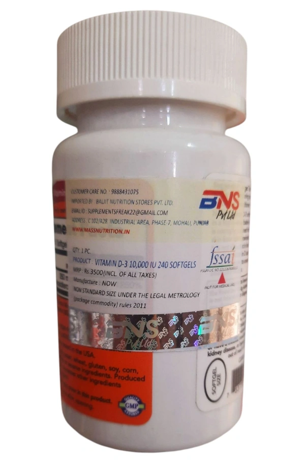 Now Vitamin D-3 10,000 IU- - 240 Softgels