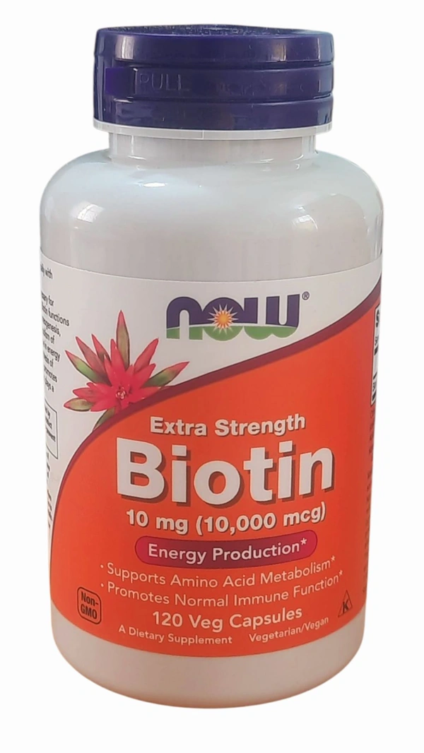 Now Biotin 10mg (10000MCG ) - 120 Veg Capsules