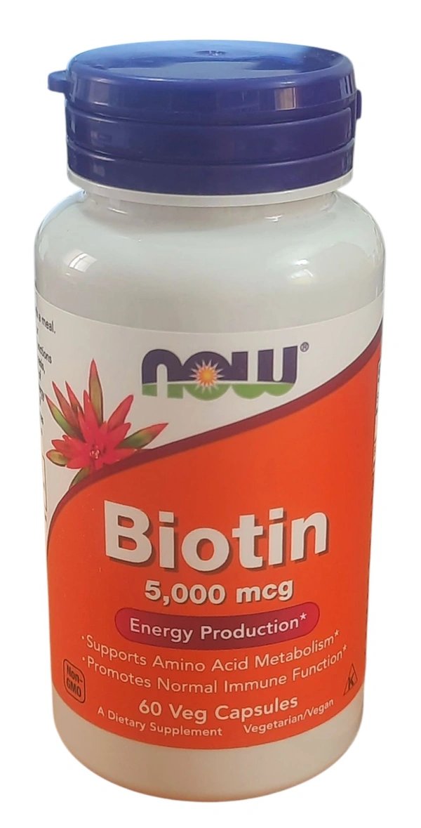 Now Foods Biotin 5000mcg - 60 Veg. Capsule