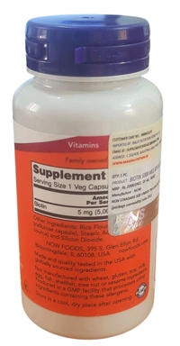 Now Foods Biotin 5000mcg - 60 Veg. Capsule
