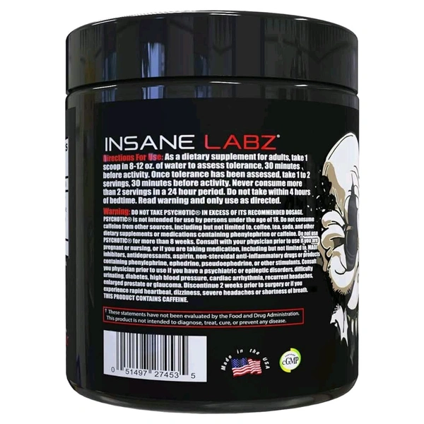 Insane Labz Psychotic Black 35servings - 228g, Blue Raspberry