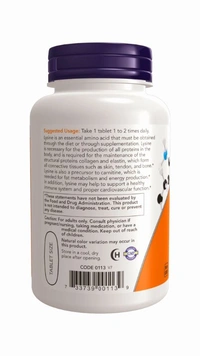 Now L-Lysine, Double Strength 1000 mg Tablets - 100 Tablets