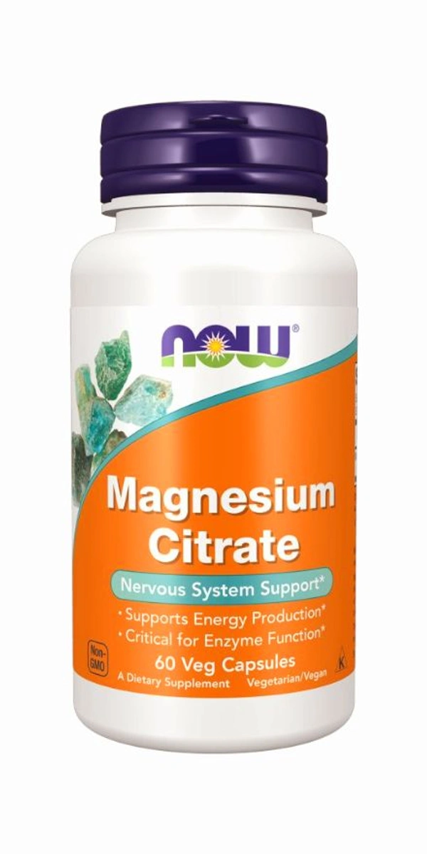 Now Magnesium Citrate 200 Mg - 60 Veg Capsules