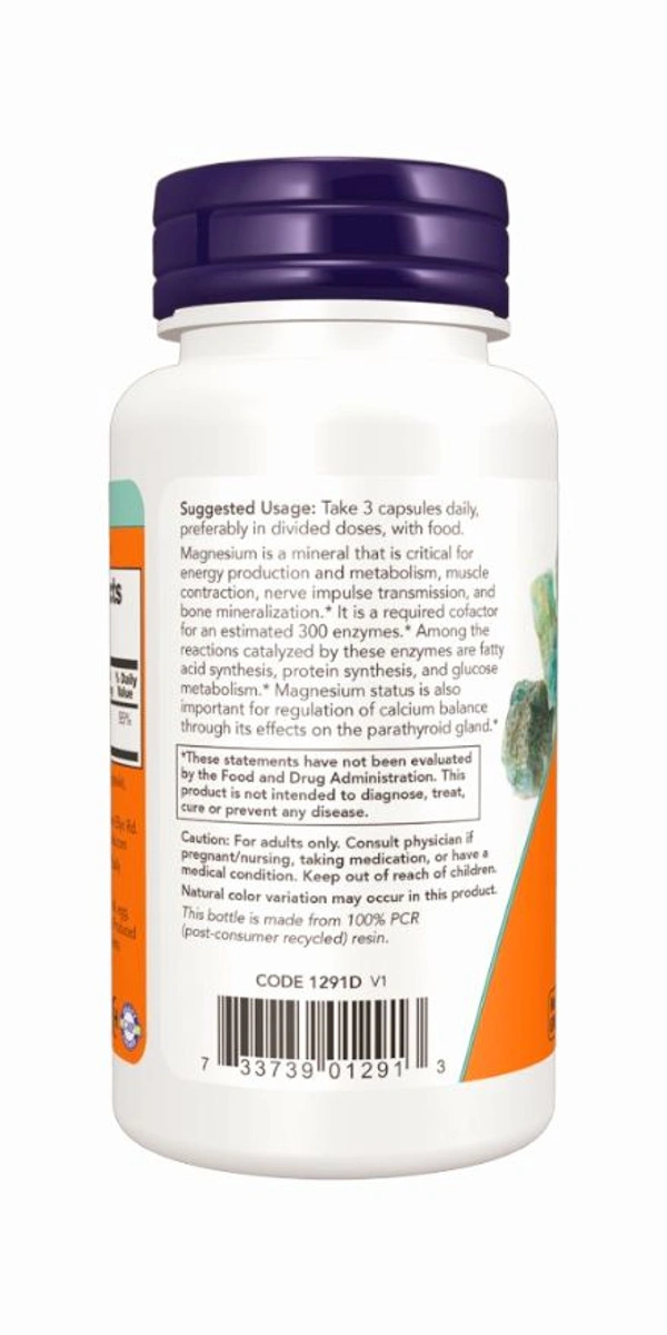 Now Magnesium Citrate 200 Mg - 60 Veg Capsules