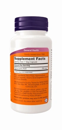 Now Alpha Lipoic Acid 250 mg - 60 Veg Capsules