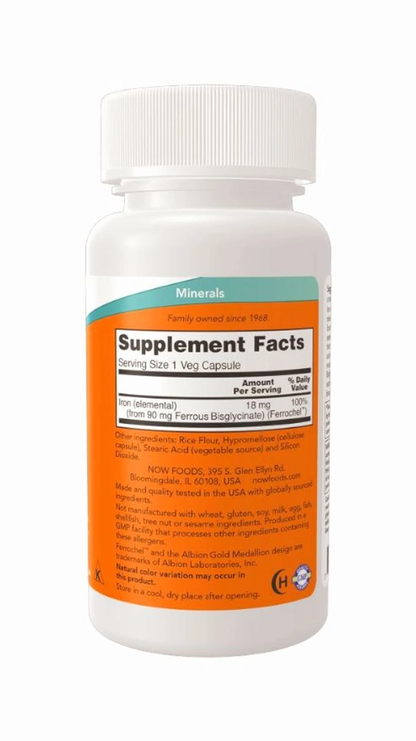 Now Iron 18 mg Veg Capsules - 120 Veg Capsules