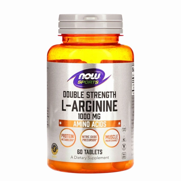 NOW Sports, Double Strength L-Arginine 1,000 mg - 60 Tablets