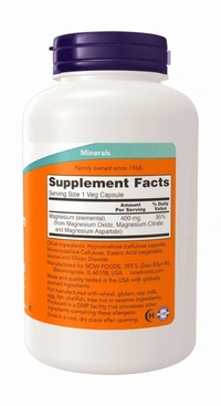 Now Magnesium Caps 400 mg - 180 Veg Capsules