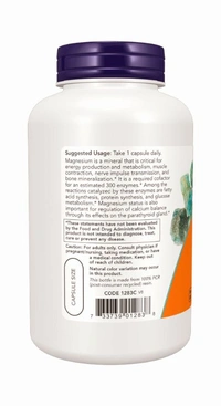 Now Magnesium Caps 400 mg - 180 Veg Capsules