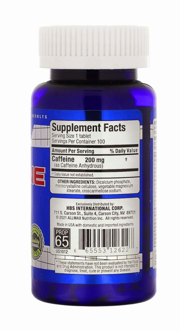 ALLMAX
Essentials, Caffeine, 200 mg, - 100 Tablets