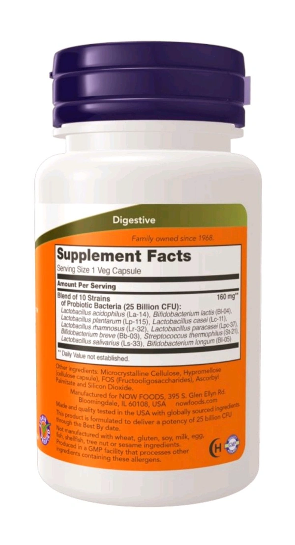 Now Probiotic-10 25 Billion - 50 Veg Capsules