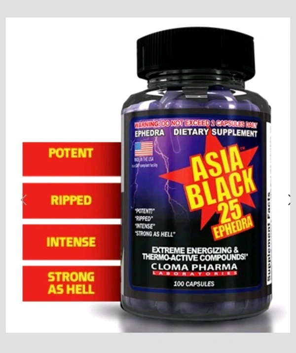 Cloma Pharma Asia Black 25 Ephedra - 100 Cápsulas