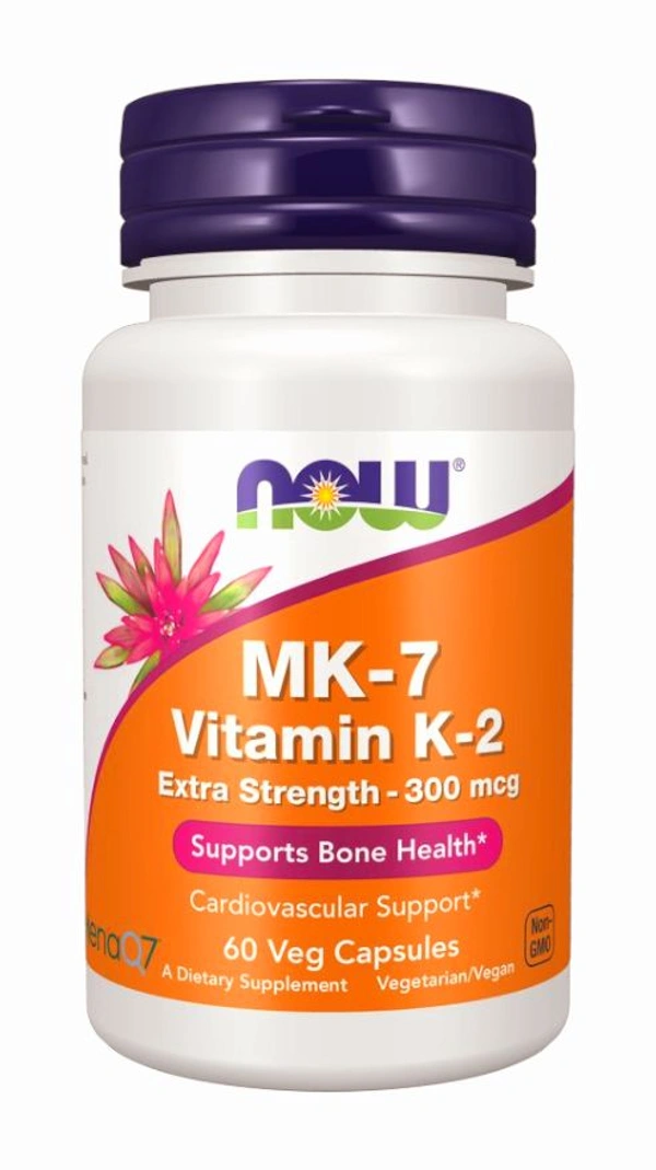 Now MK-7 Vitamin K-2 Extra Strength 300 mcg - 60 Veg Capsules