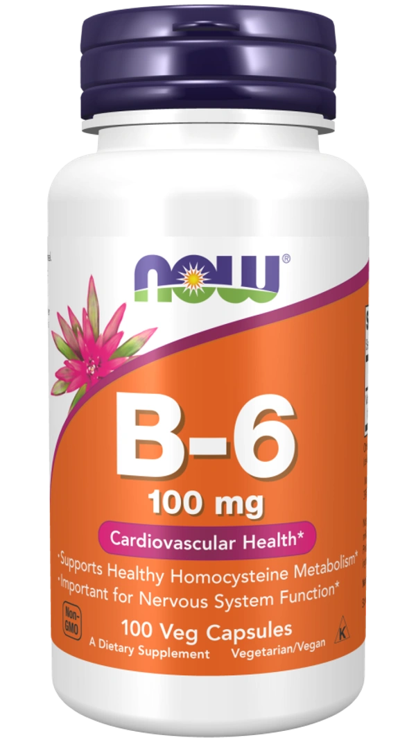 Now Vitamin B-6 100 mg - 100 Veg Capsules