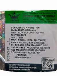 Now Glycine 1000 mg - 100 Veg Capsules