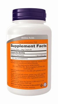 Now Taurine, Double Strength 1000 mg - 100 Veg Capsules