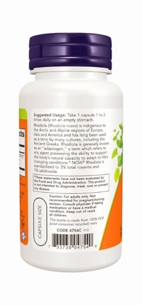 Now Now Rhodiola 500 mg - 60 Veg Capsules