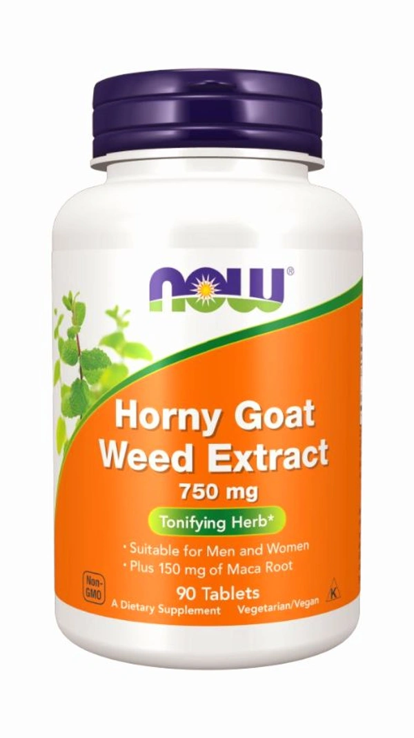 Now Horny Goat Weed Extract 750 mg - 90 Tablets