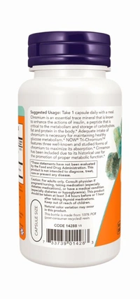 Now Tri-Chromium 500 mcg with Cinnamon - 90 Veg Capsules