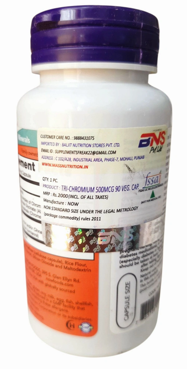 Now Tri-Chromium 500 mcg with Cinnamon - 90 Veg Capsules