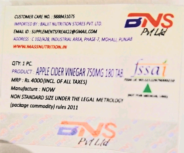 Now Apple Cider Vinegar, Extra Strength 750 mg - 180 Tablets