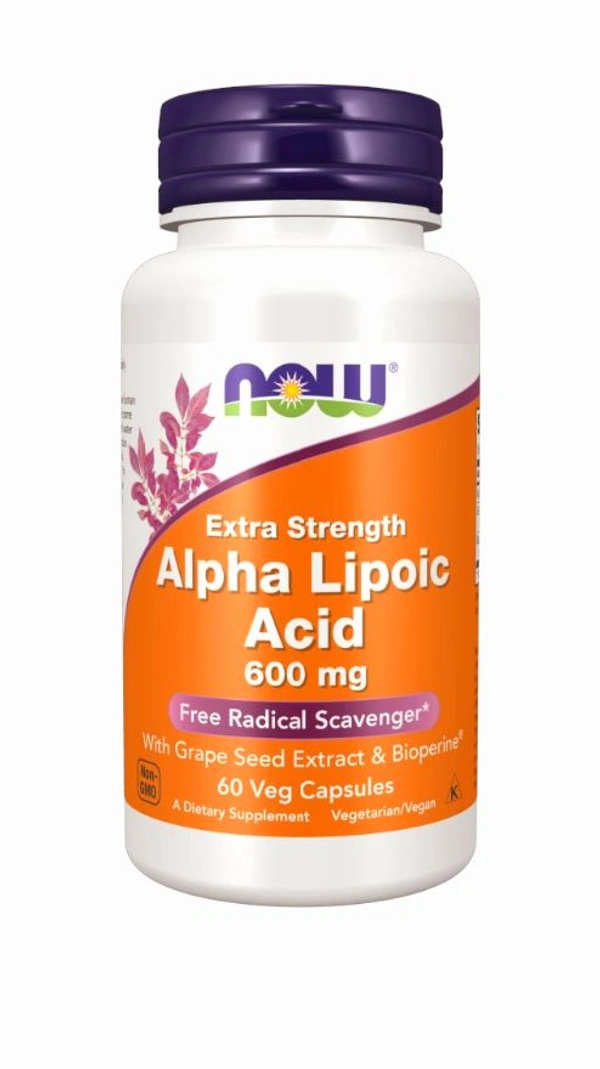 Now Alpha Lipoic Acid, Extra Strength 600 mg - 60 Veg Capsules