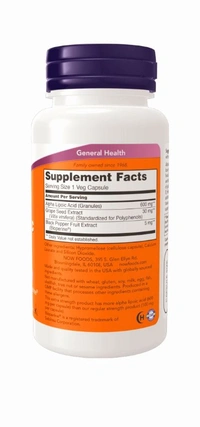 Now Alpha Lipoic Acid, Extra Strength 600 mg - 60 Veg Capsules