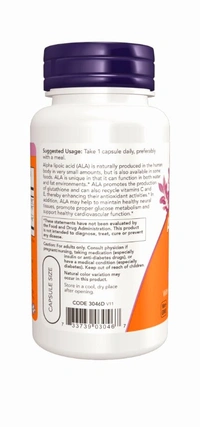 Now Alpha Lipoic Acid, Extra Strength 600 mg - 60 Veg Capsules
