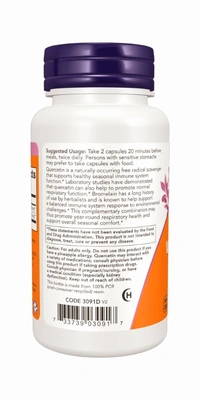 Now Quercetin With Bromelain - 120 Veg Capsules