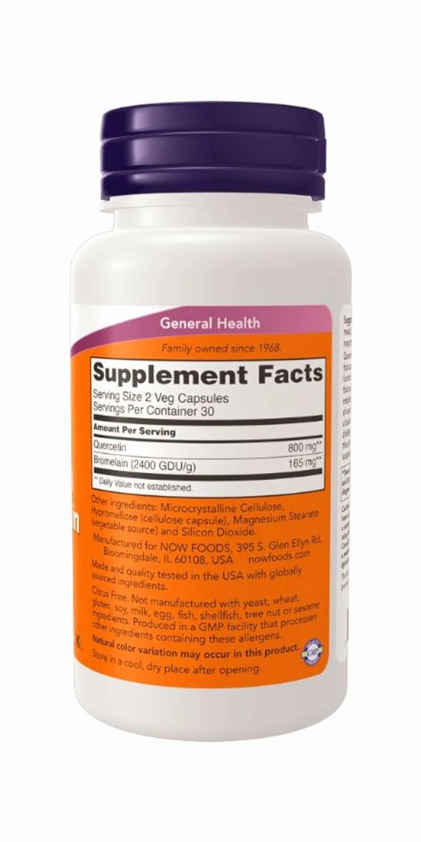 Now Quercetin With Bromelain - 120 Veg Capsules
